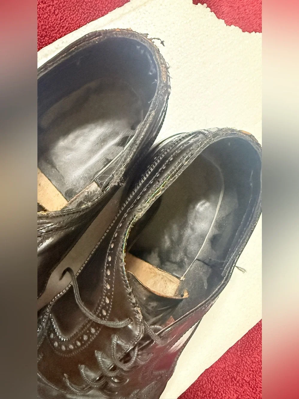 Men's Black Leather Brogue Derby Shoes
